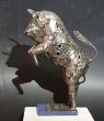 description : taureau de combat inox à voir en galerie à Cordes sur ciel Hauteur 45cm